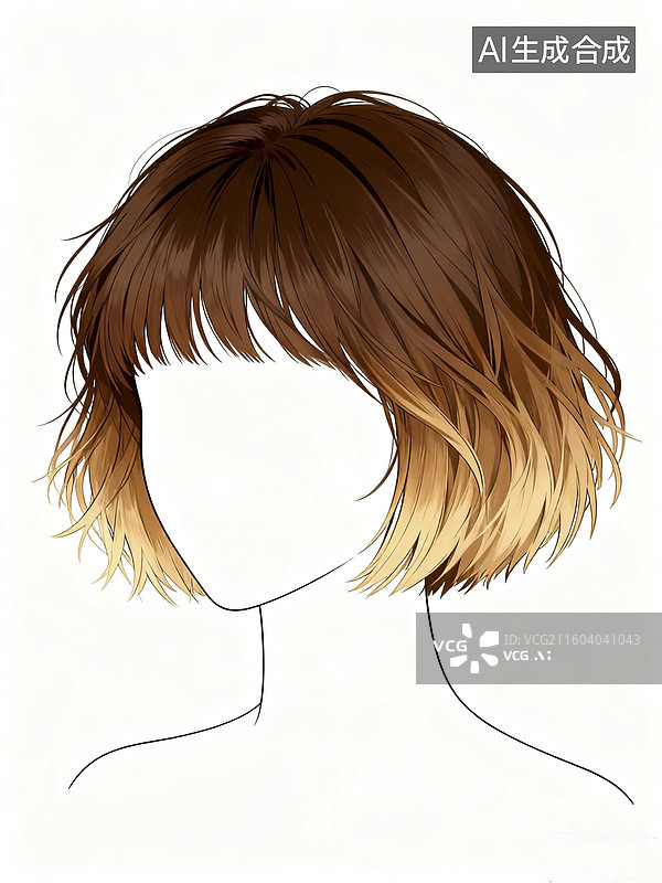 【AI数字艺术】女性假发套图片素材