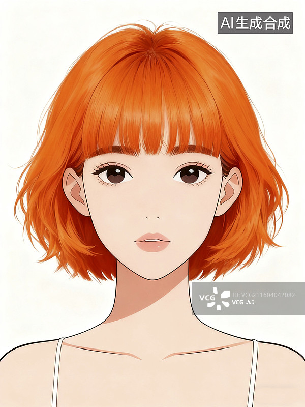 【AI数字艺术】戴着假发套的时尚美女图片素材