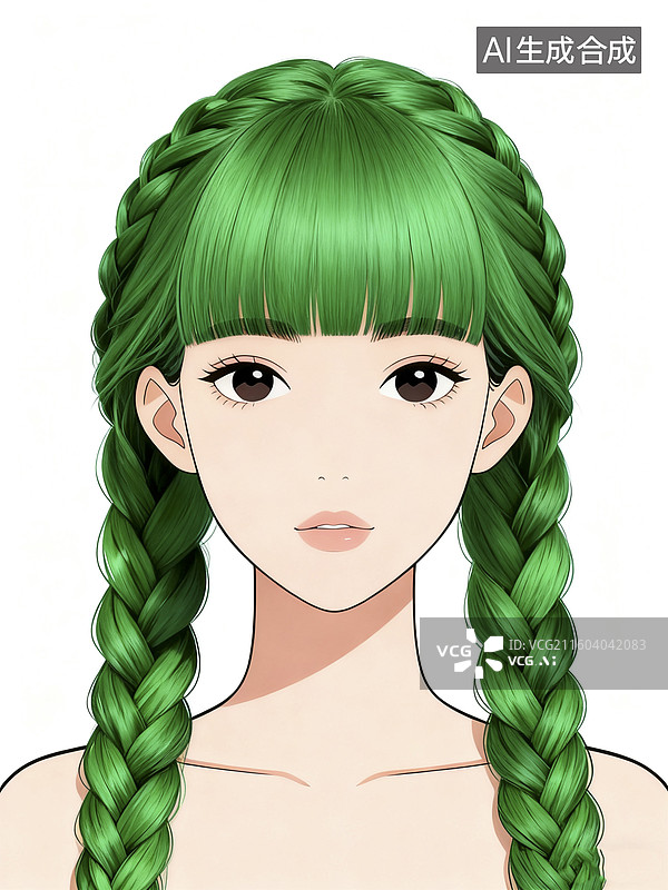 【AI数字艺术】戴着假发套的时尚美女图片素材