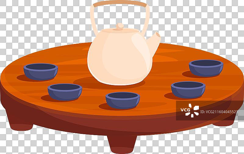 木质托盘上的茶道套装图片素材