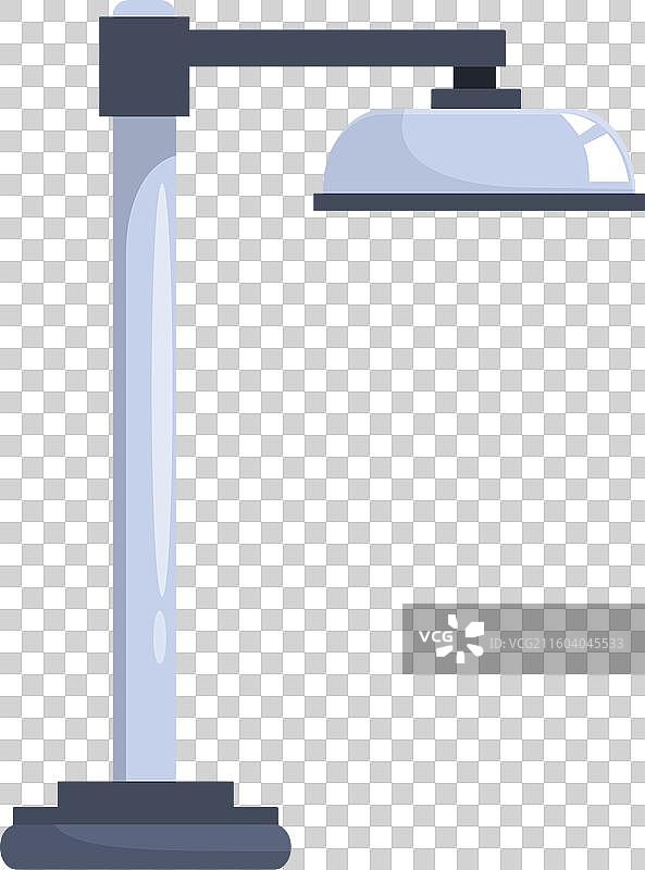 现代淋浴头延伸至白色背景之上图片素材