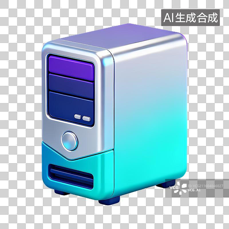 【AI数字艺术】具有渐变色彩的现代电脑主机图片素材
