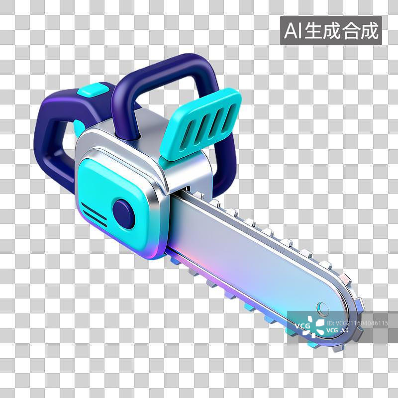 【AI数字艺术】彩色3D立体展示的电锯图片素材