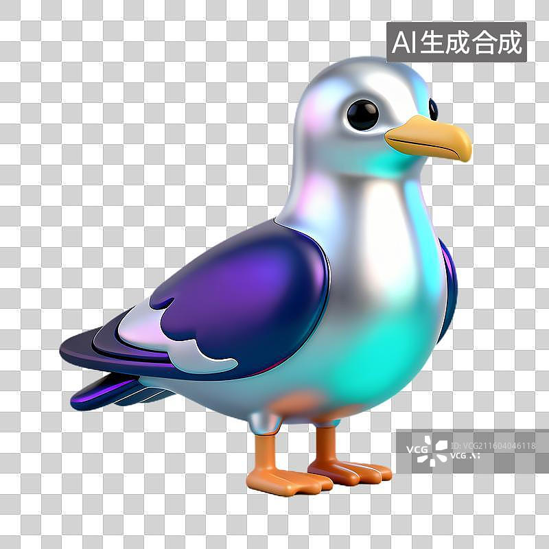 【AI数字艺术】色彩绚丽的3D渲染海鸥图片素材