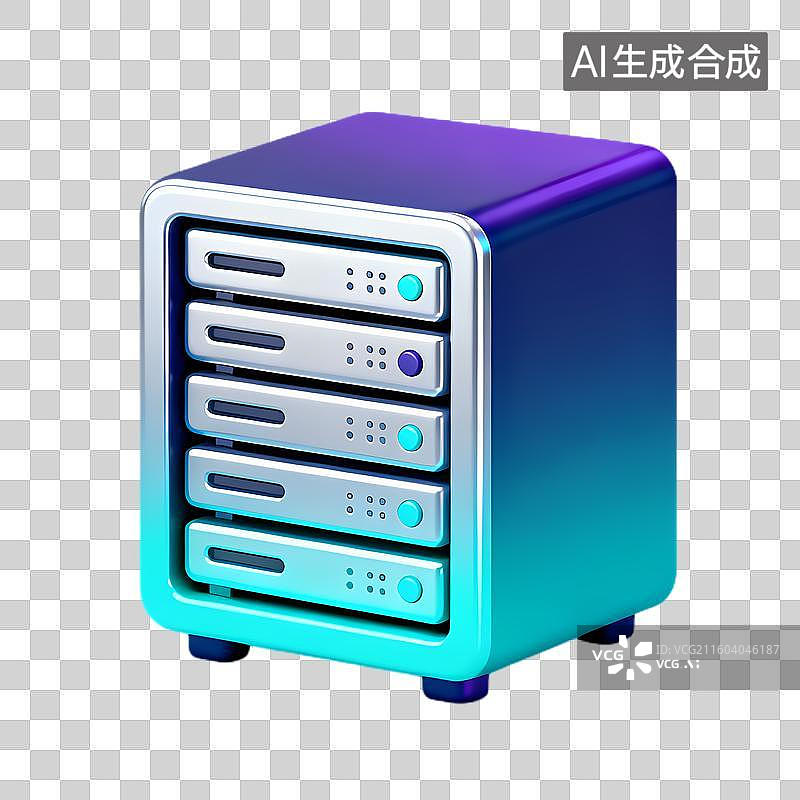 【AI数字艺术】三维渲染服务器存储设备图片素材