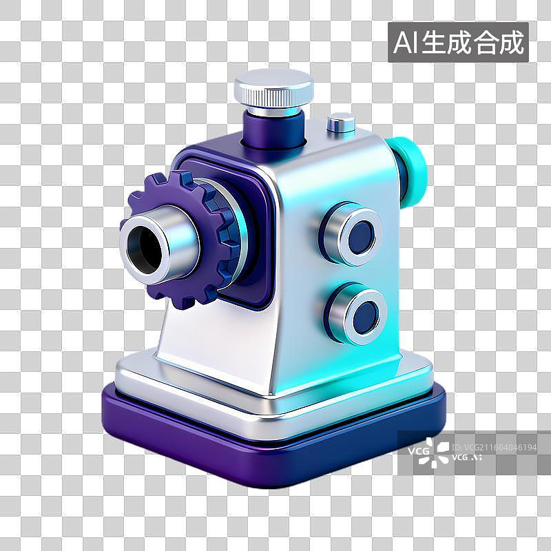 【AI数字艺术】色彩鲜艳的现代3D相机装置图片素材