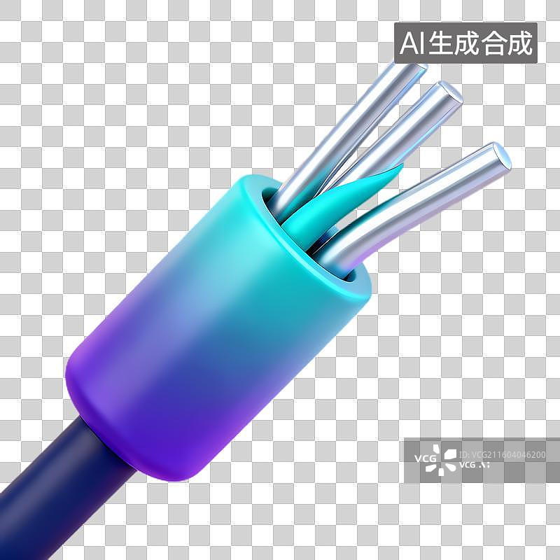 【AI数字艺术】色彩鲜艳的现代数据线特写图片素材