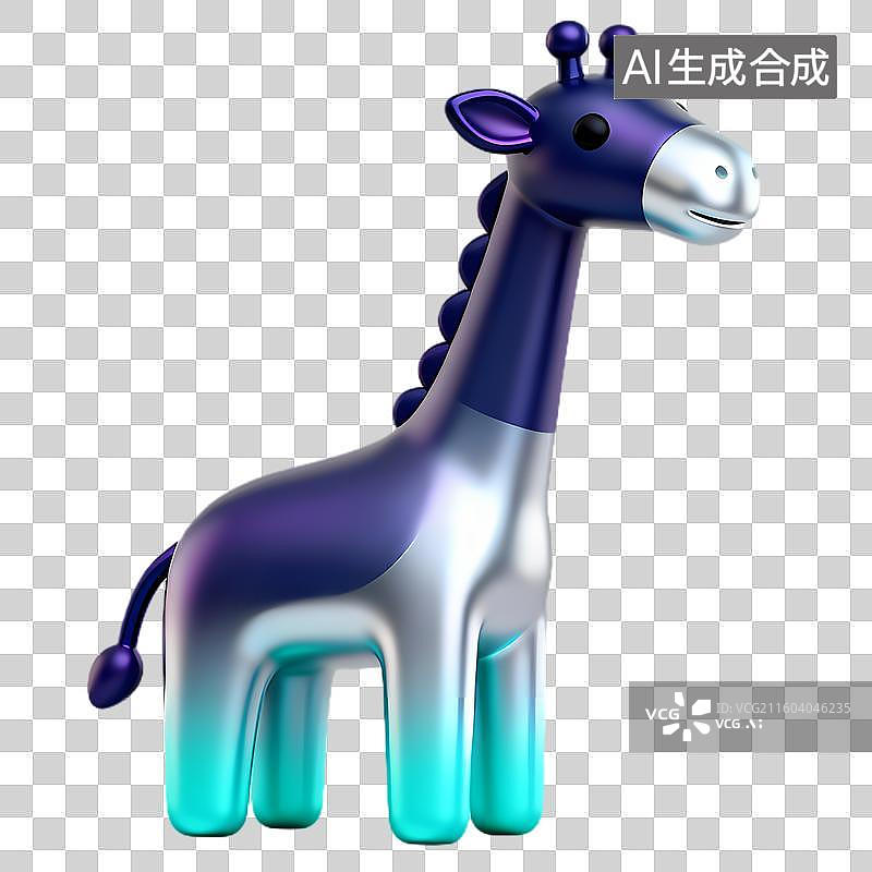 【AI数字艺术】色彩缤纷可爱3D长颈鹿摆件图片素材