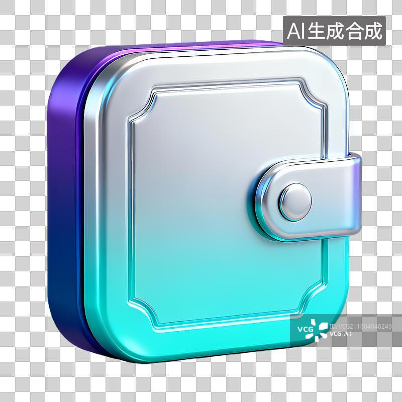 【AI数字艺术】3D渲染渐变色彩安全图标图片素材
