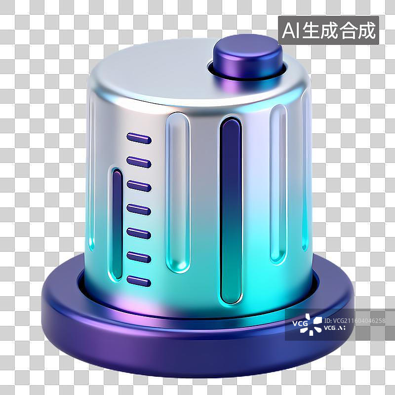 【AI数字艺术】彩色渐变3D音量调节旋钮图片素材