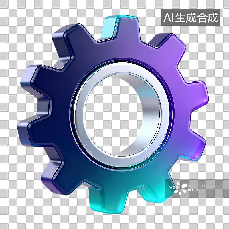 【AI数字艺术】彩色3D渲染齿轮部件图片素材