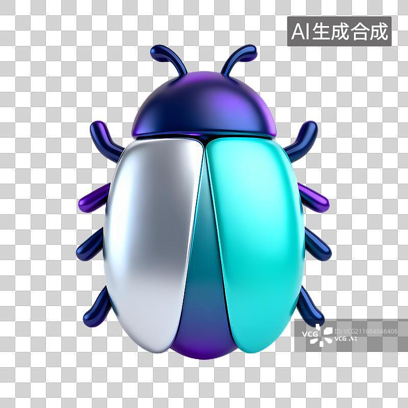 【AI数字艺术】色彩斑斓的3D立体甲虫图片素材