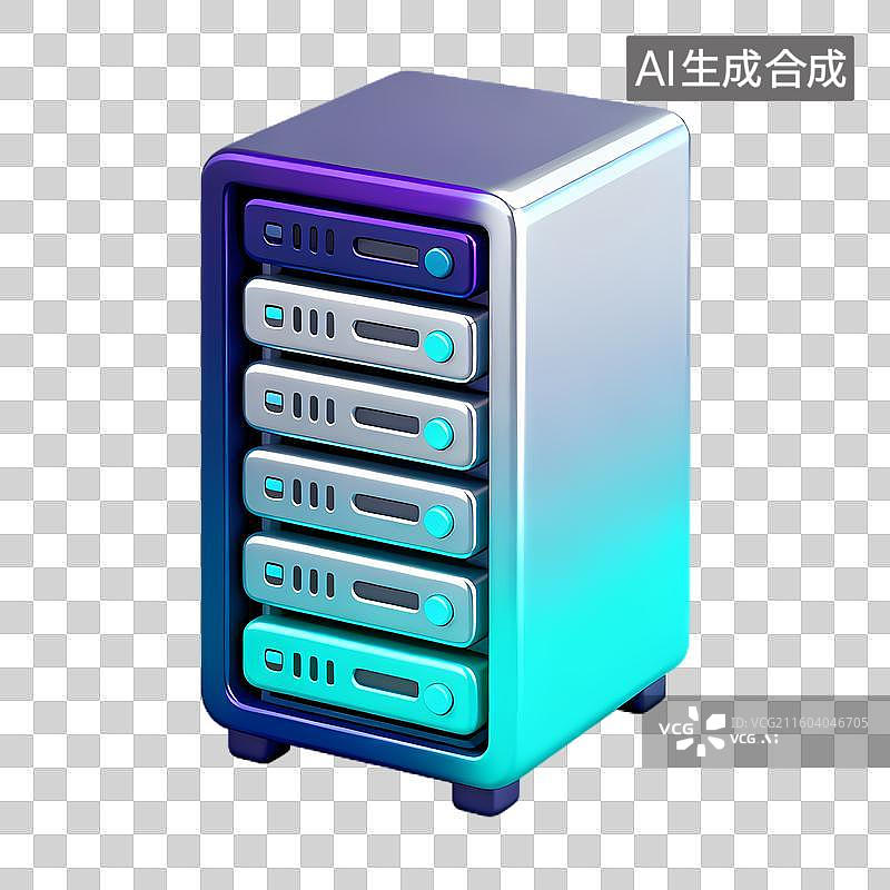 【AI数字艺术】现代多硬盘位服务器塔图片素材