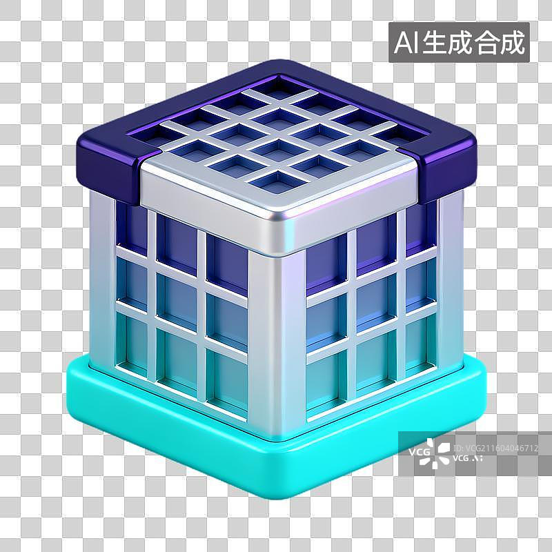 【AI数字艺术】彩色等距3D风格建筑图图片素材