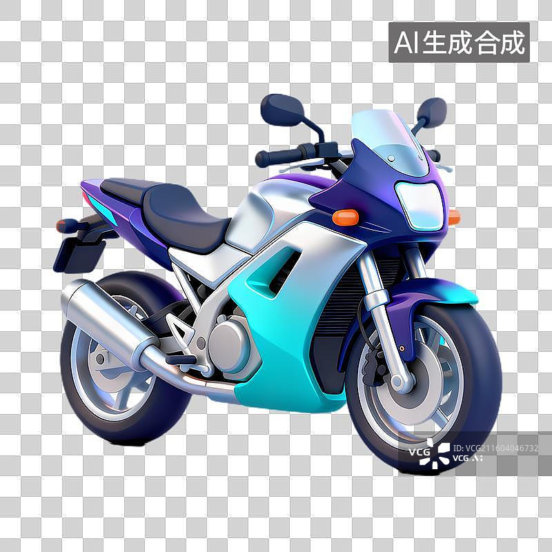 【AI数字艺术】色彩鲜艳的现代摩托车图片素材