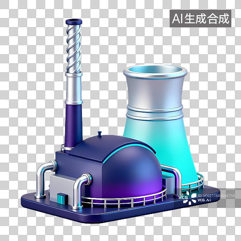 【AI数字艺术】现代化工业发电厂设施图片素材