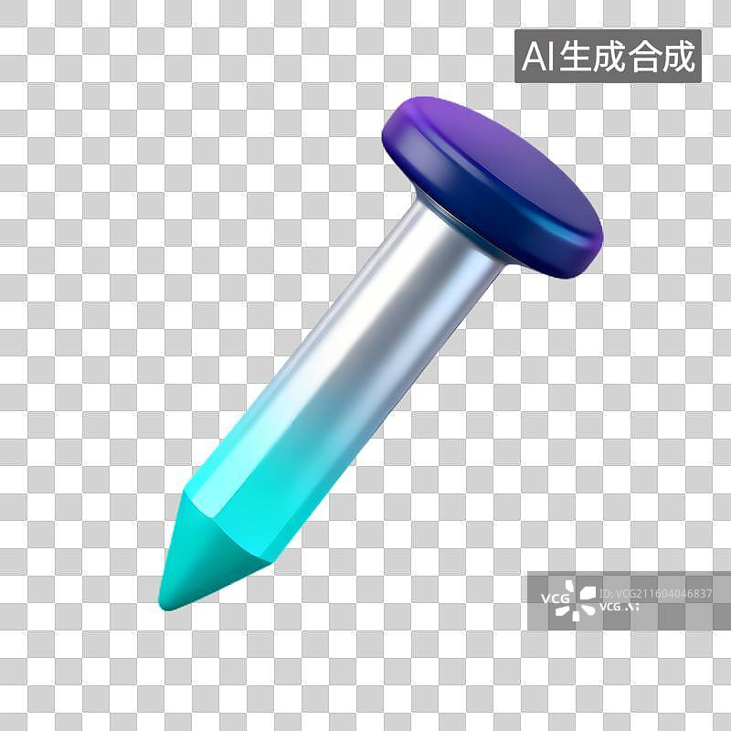 【AI数字艺术】彩色渐变3D渲染图钉图片素材