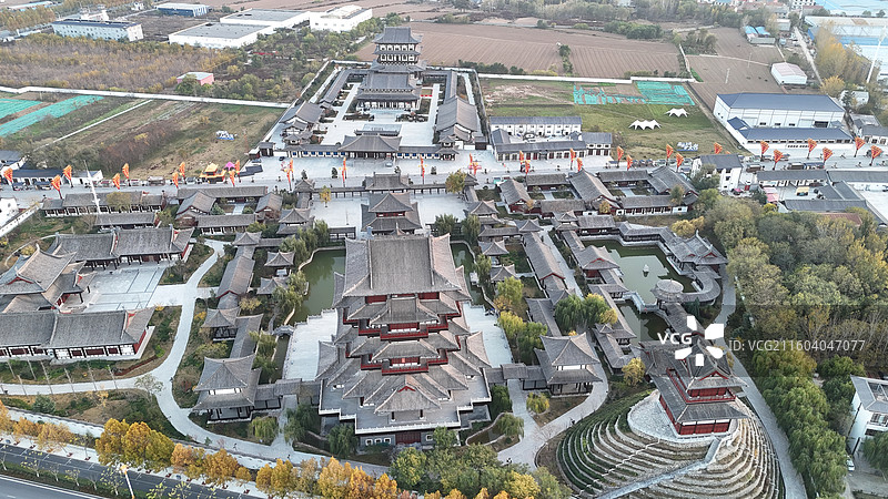 邯郸大名石刻博物馆宋街天镜阁落日图片素材