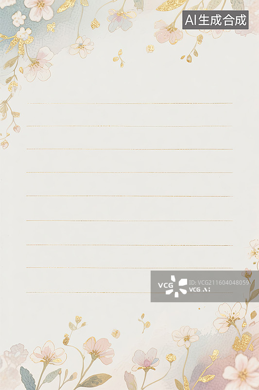 【AI数字艺术】空白信纸便签纸背景图图片素材