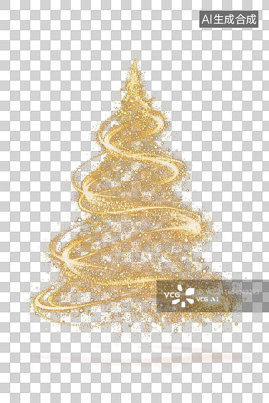 【AI数字艺术】鎏金艺术圣诞树图片素材