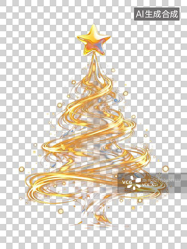 【AI数字艺术】鎏金艺术圣诞树图片素材