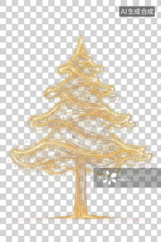 【AI数字艺术】鎏金艺术圣诞树图片素材