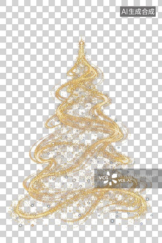 【AI数字艺术】鎏金艺术圣诞树图片素材