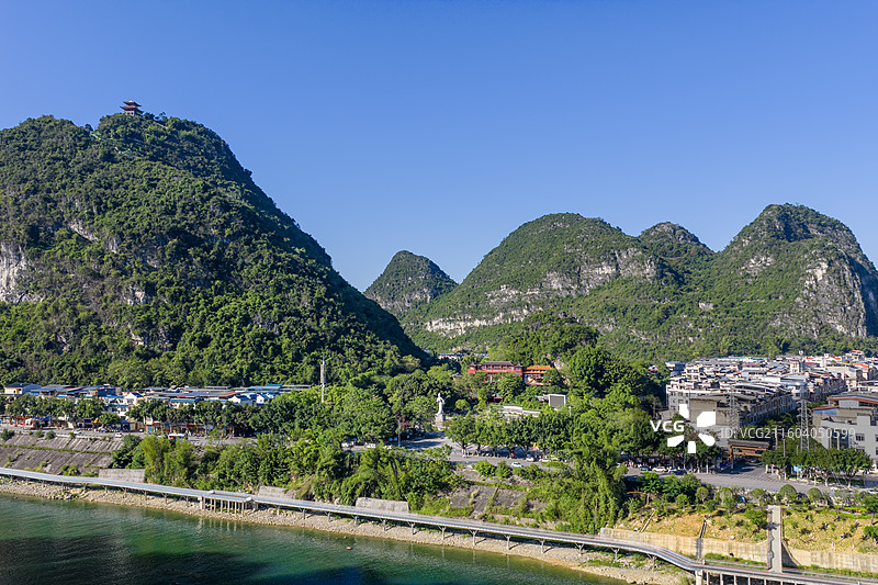 广西河池市宜州区刘三姐音乐喷泉广场图片素材