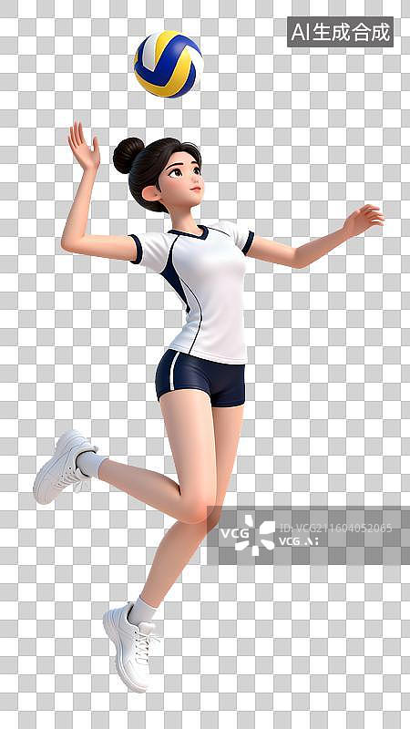 【AI数字艺术】透明通道免扣打排球图片素材