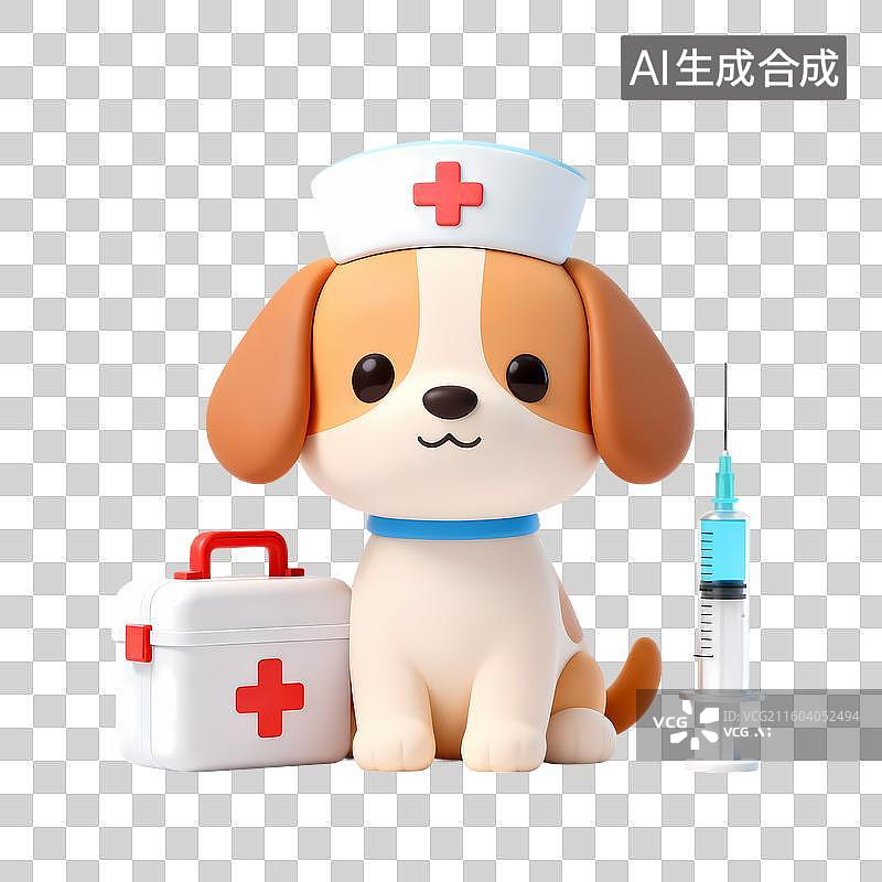 【AI数字艺术】狗宠物医生宠物医疗插画图片素材