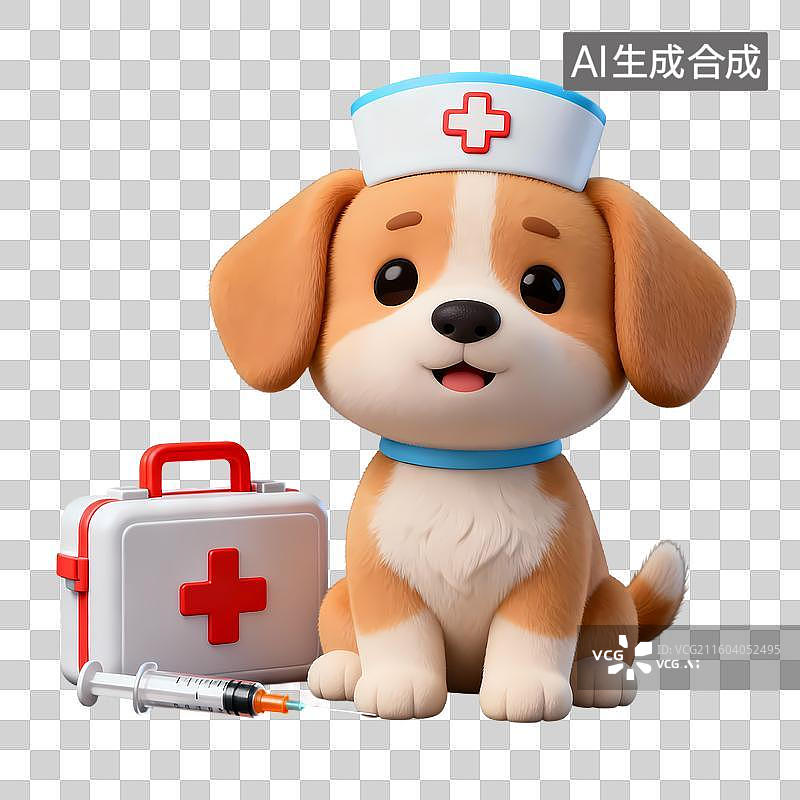 【AI数字艺术】狗宠物医生宠物医疗插画图片素材