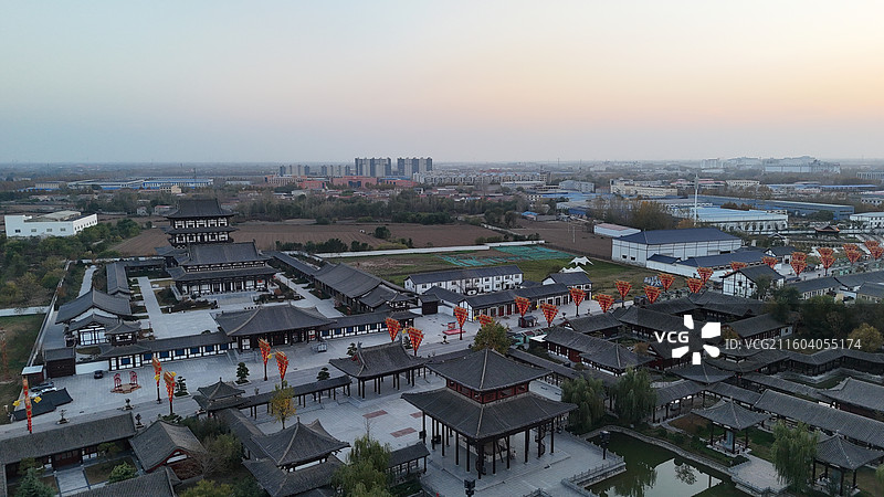 邯郸大名石刻博物馆宋街天镜阁落日图片素材