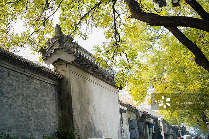 北京循郡王府门前的影壁图片素材