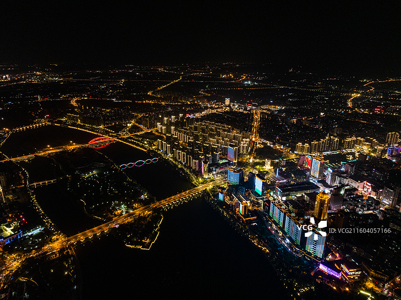 金华市婺州古城夜色图片素材