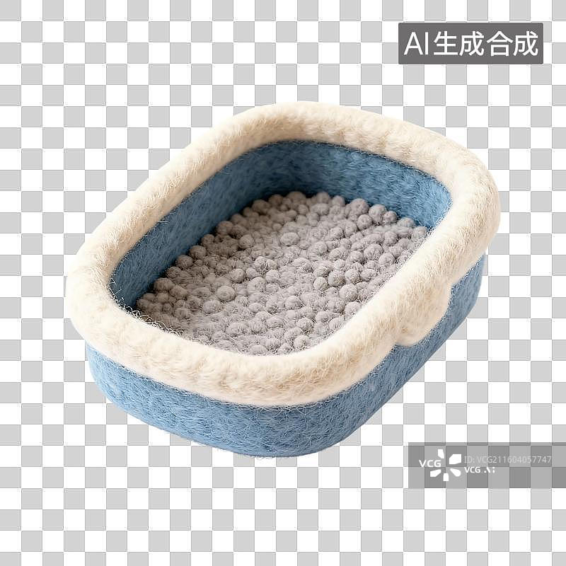 【AI数字艺术】卡通猫砂盆毛毡风格免抠元素图片素材