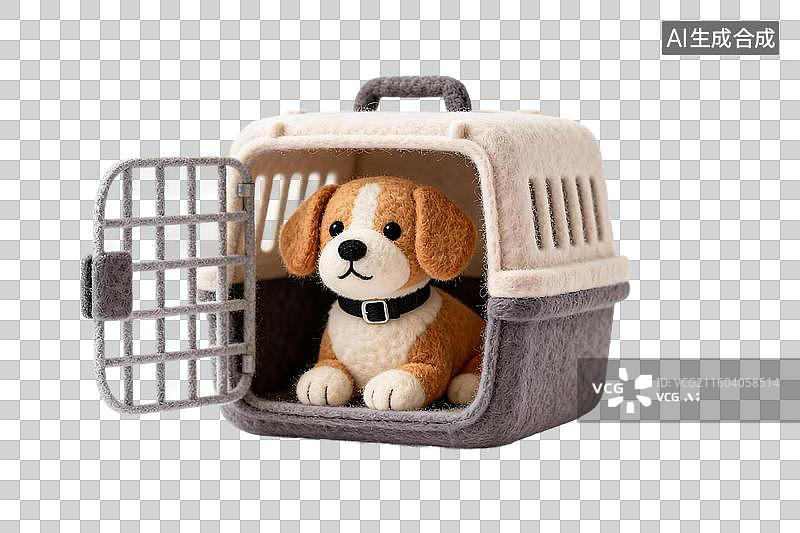 【AI数字艺术】狗宠物托运毛毡风格免抠元素图片素材