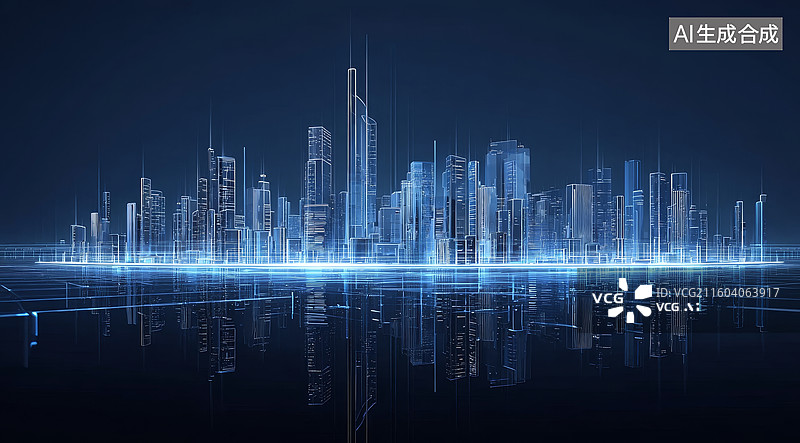 【AI数字艺术】未来城市夜景光效图片素材