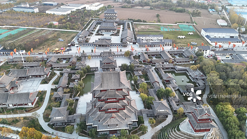 邯郸大名石刻博物馆宋街天镜阁落日图片素材