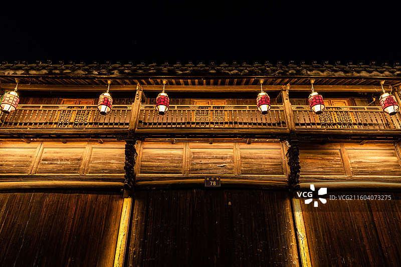 金华市婺州古城夜色图片素材