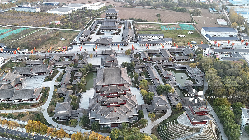 邯郸大名石刻博物馆宋街天镜阁落日图片素材