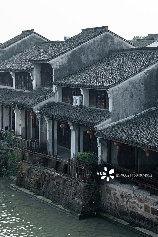 浙江湖州，荻港古村图片素材