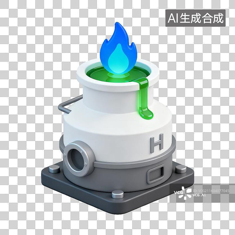 【AI数字艺术】带有蓝色火焰的科学设备图片素材