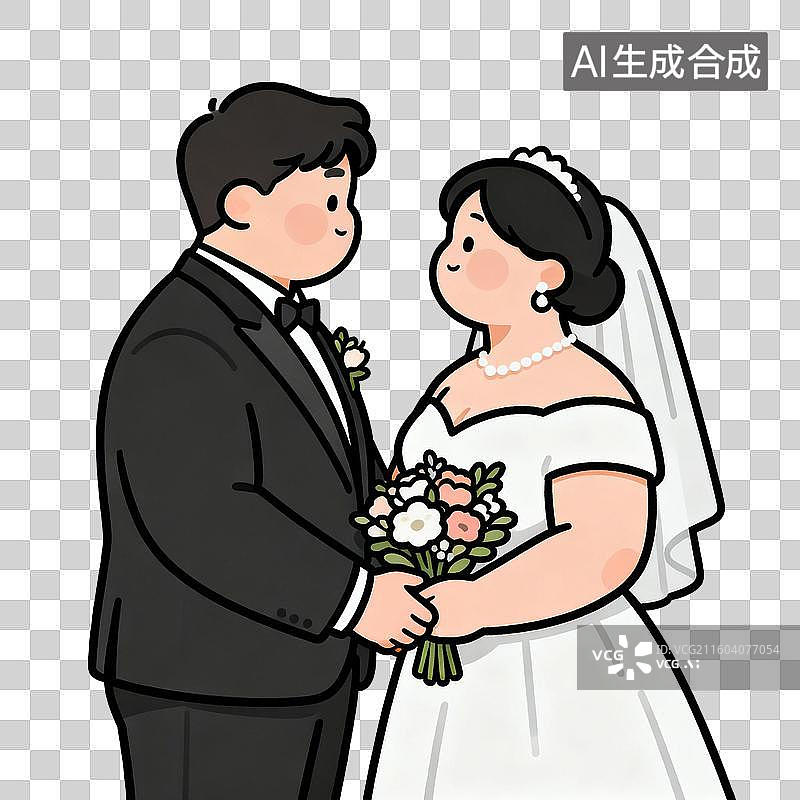 【AI数字艺术】幸福新人的婚礼瞬间图片素材