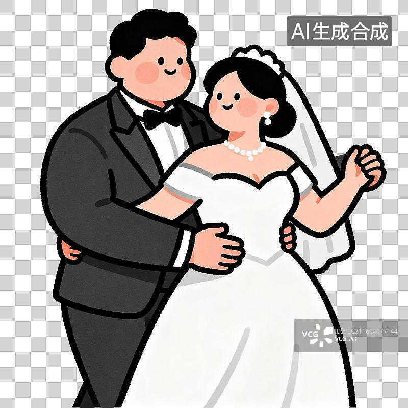 【AI数字艺术】新婚夫妇在婚礼上跳舞图片素材