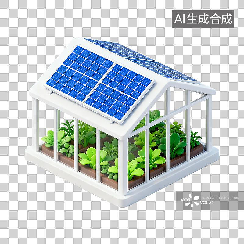【AI数字艺术】太阳能供电的植物温室图片素材