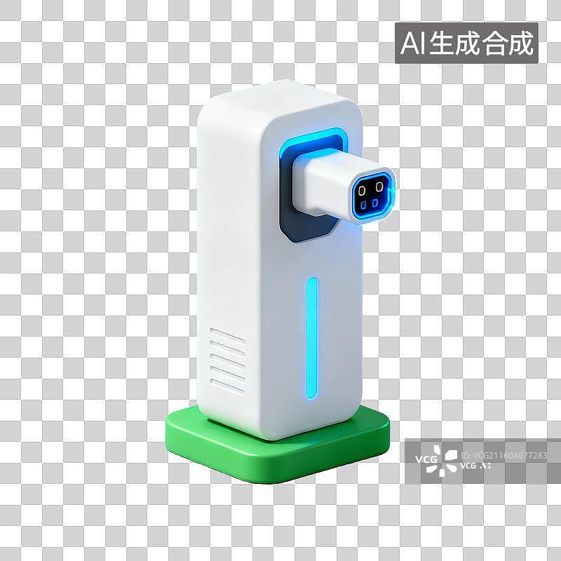 【AI数字艺术】带有蓝色指示灯的现代电子设备图片素材