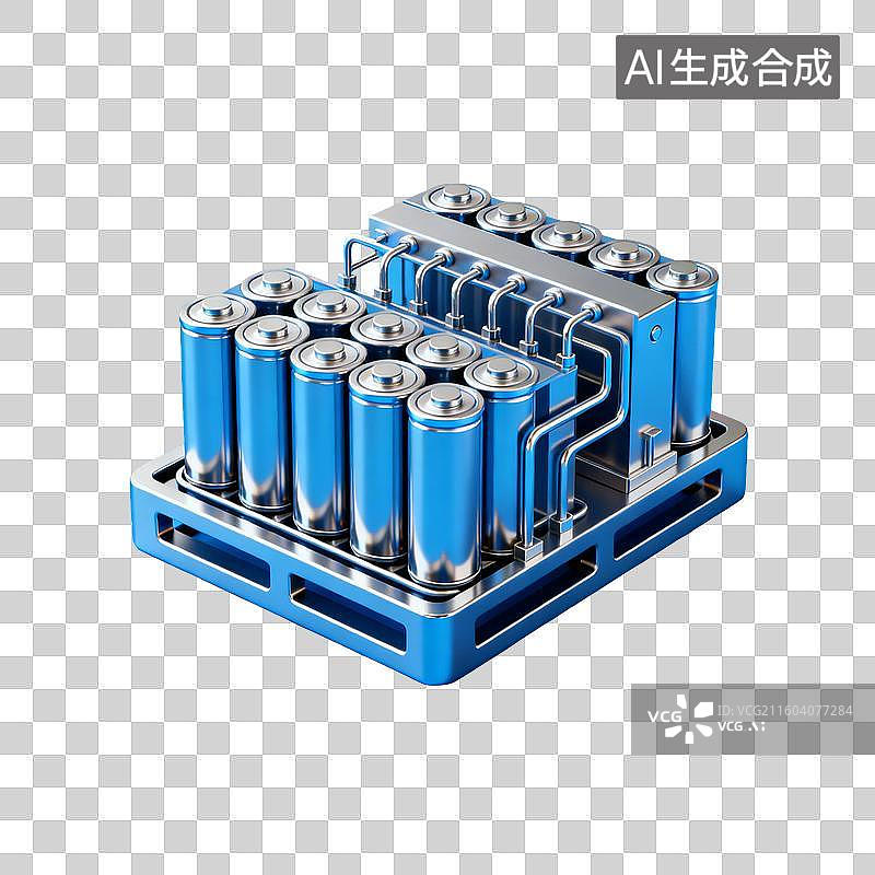 【AI数字艺术】高科技圆柱电池组结构图片素材