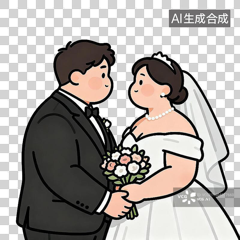 【AI数字艺术】一对新人的婚礼场景图片素材