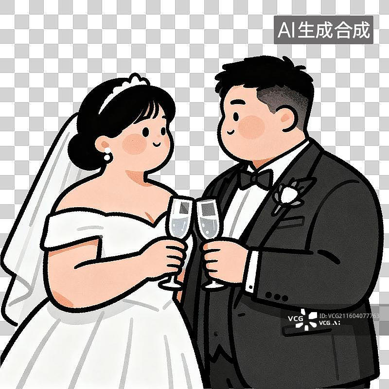 【AI数字艺术】幸福新人的婚礼祝酒时刻图片素材