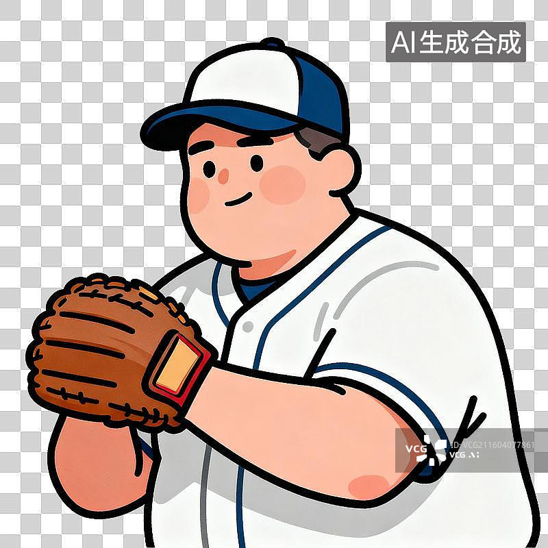 【AI数字艺术】卡通棒球运动员形象图片素材